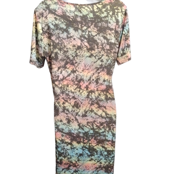 Honey & Lace Tye Dye Multi Color Short Sleeve Midi Dress - Picture 2 of 7